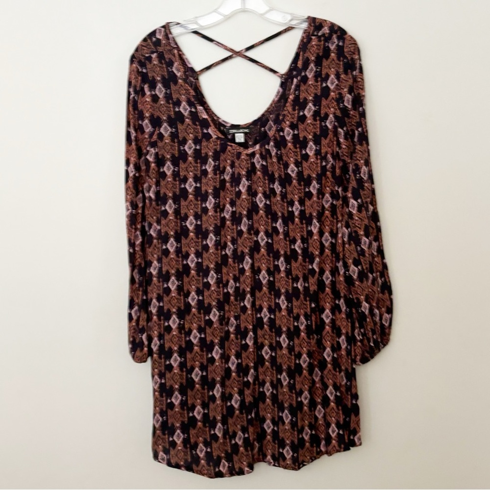 Billabong Women's Peasant Dress Long Sleeve Boho Mini‎ Beach Babe Beachy